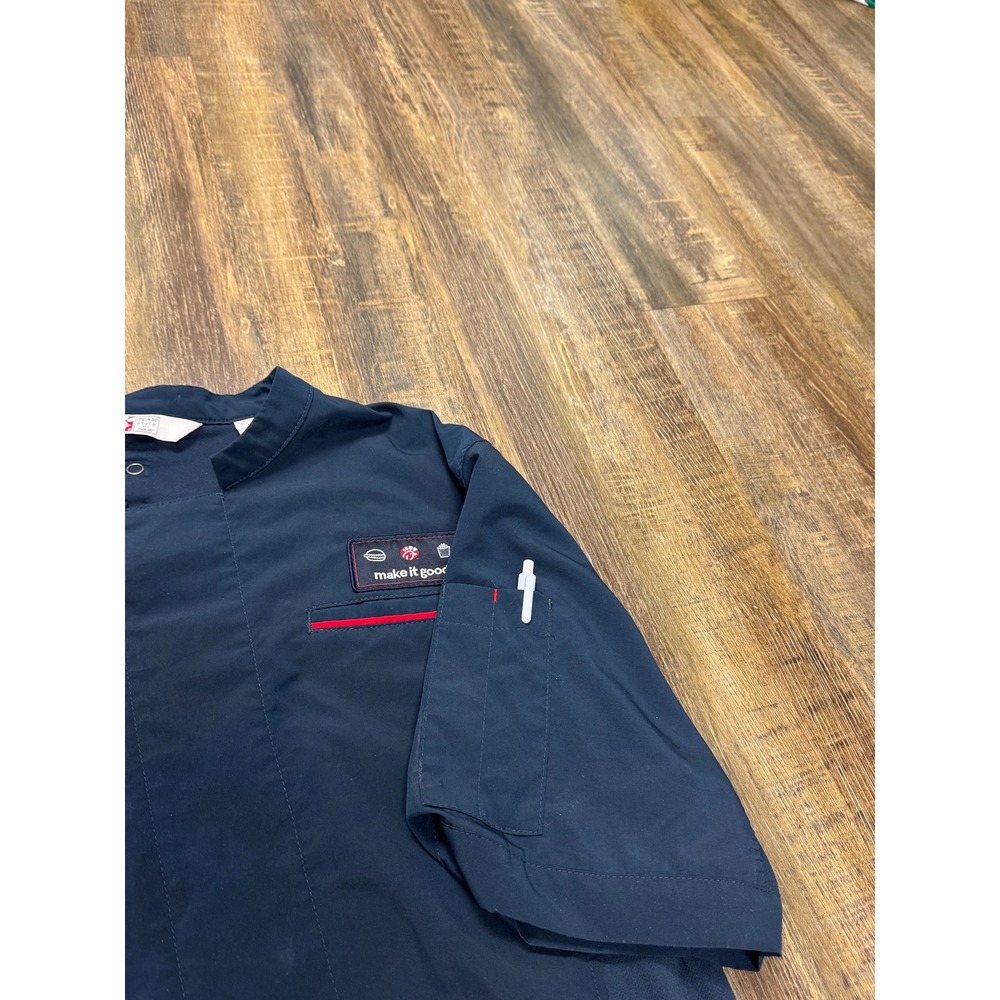 Chick-fil-A Oobe Team Style Employee Uniform Shirt Navy Blue Red Mens Medium - Picture 16 of 16